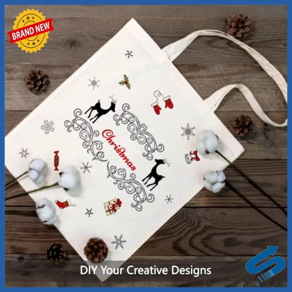 Medium Cotton Tote Bags Lightweight Reusable Grocery Shopping Eco-Friendly